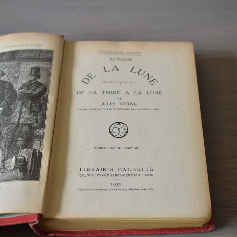 Antique Book - Jules Verne Around the Moon