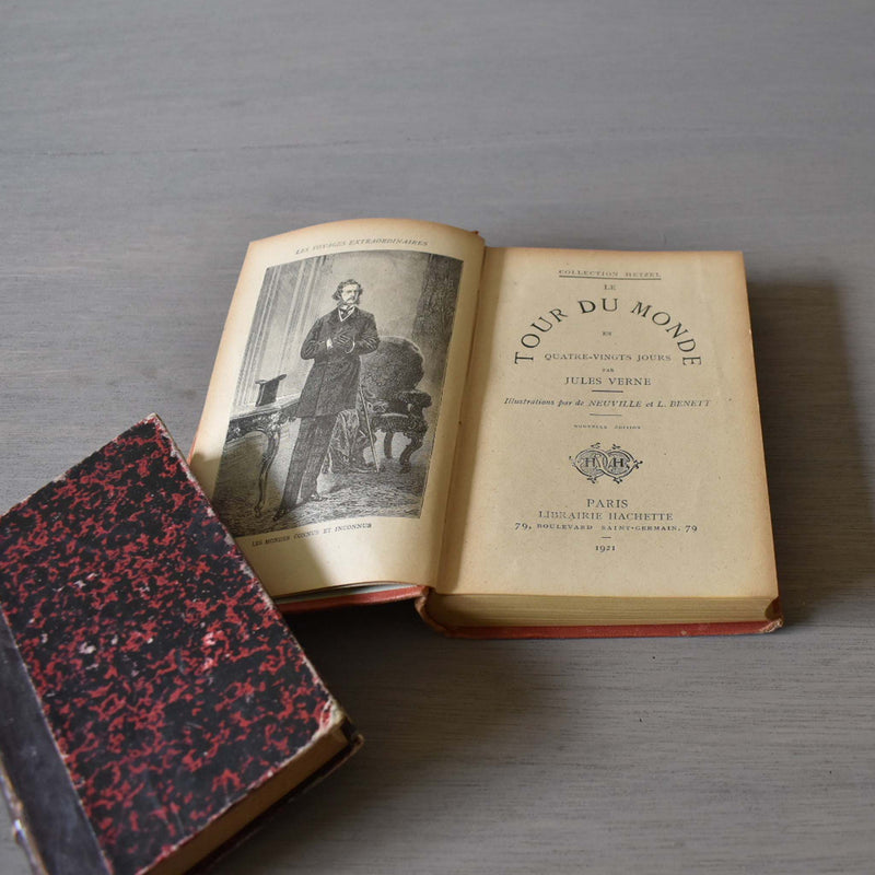 Antique book: Jules Verne Around the World in Eighty Days
