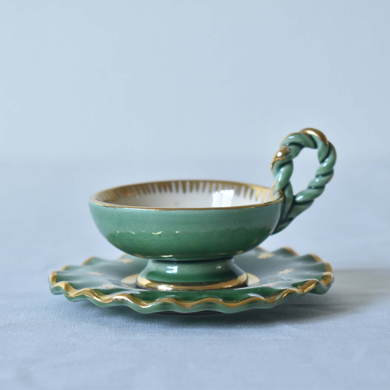 ア.ドラサンヴァル A.Dressinval ミニカップ＆ソーサー 3cm グリーン