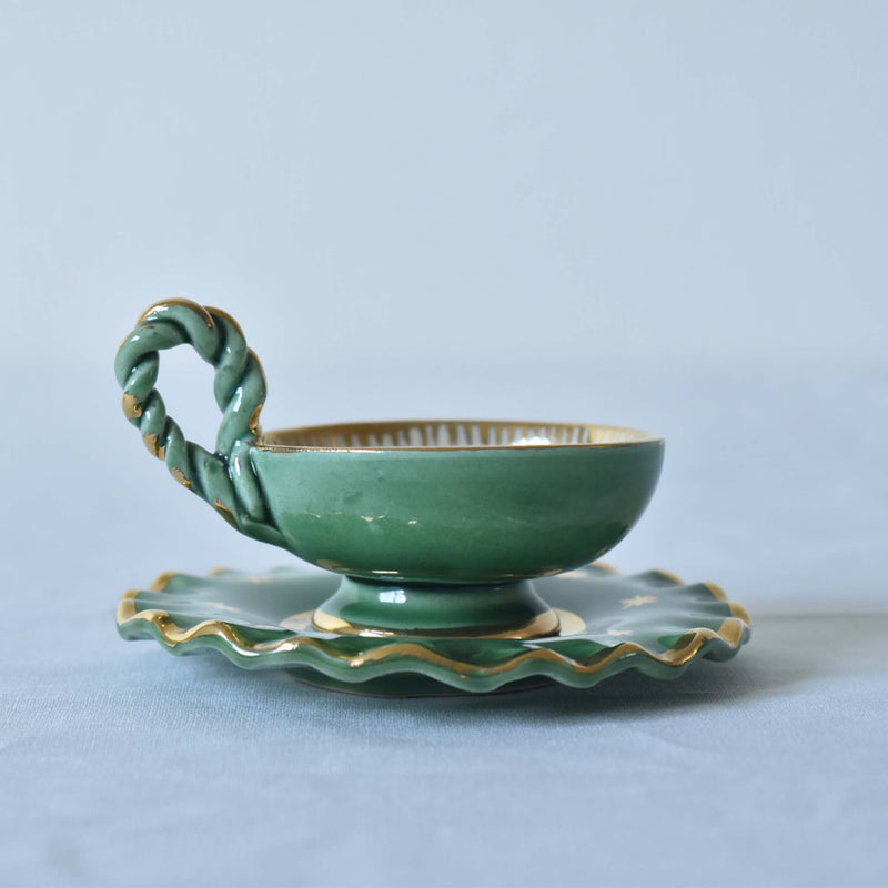 ア.ドラサンヴァル A.Dressinval ミニカップ＆ソーサー 3cm グリーン