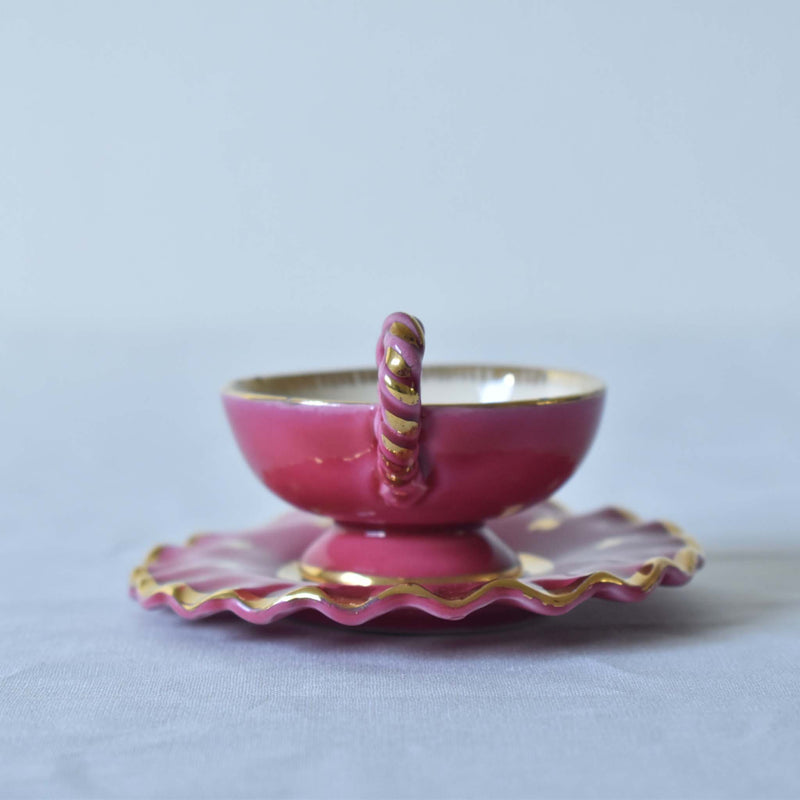 ア.ドラサンヴァル A.Dressinval ミニカップ＆ソーサー 3cm ピンク A