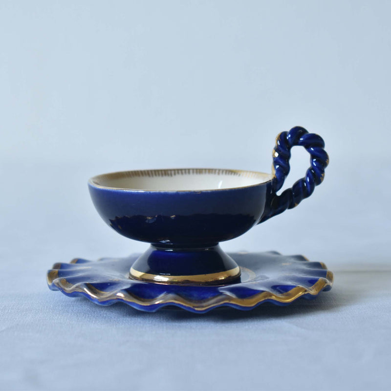 ア.ドラサンヴァル A.Dressinval ミニカップ＆ソーサー 3cm ブルー