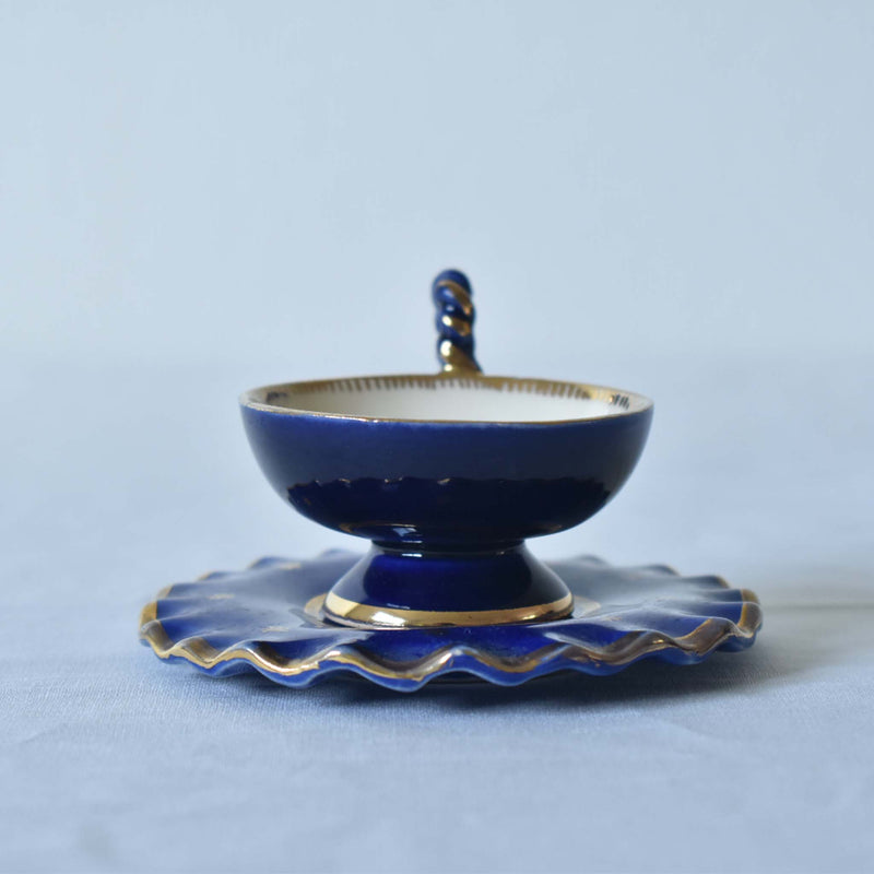 ア.ドラサンヴァル A.Dressinval ミニカップ＆ソーサー 3cm ブルー