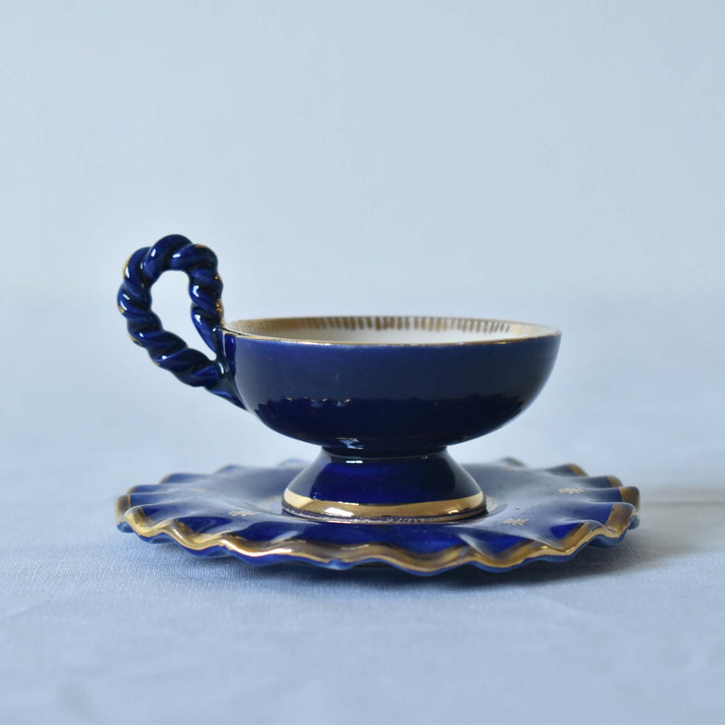 ア.ドラサンヴァル A.Dressinval ミニカップ＆ソーサー 3cm ブルー