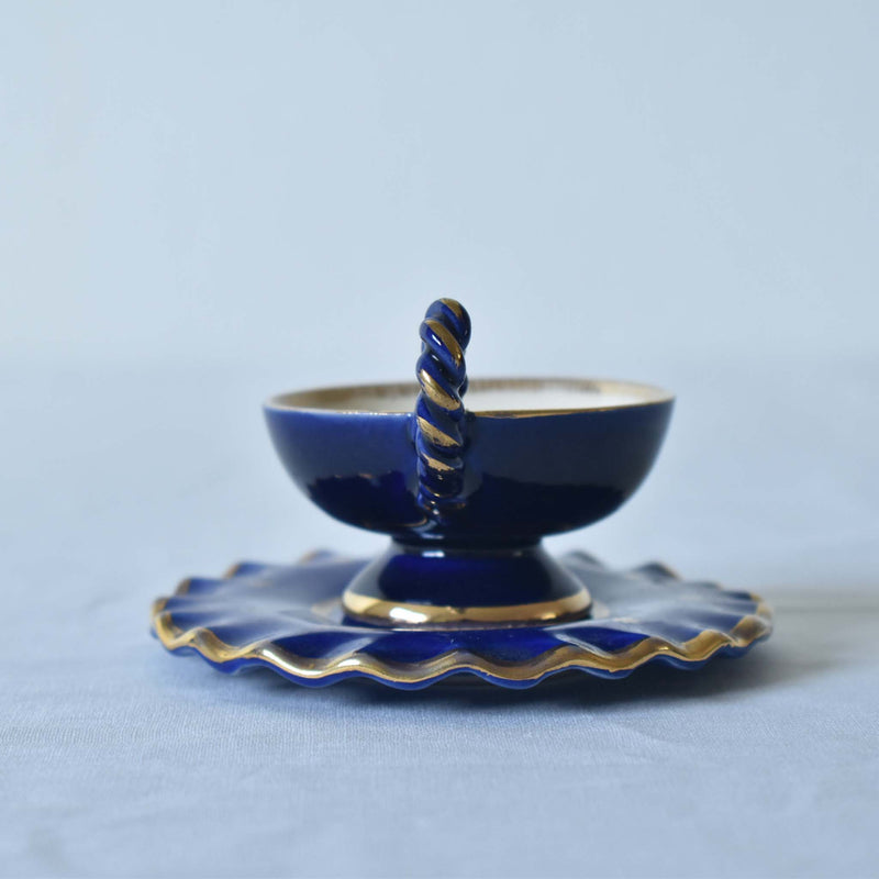 ア.ドラサンヴァル A.Dressinval ミニカップ＆ソーサー 3cm ブルー