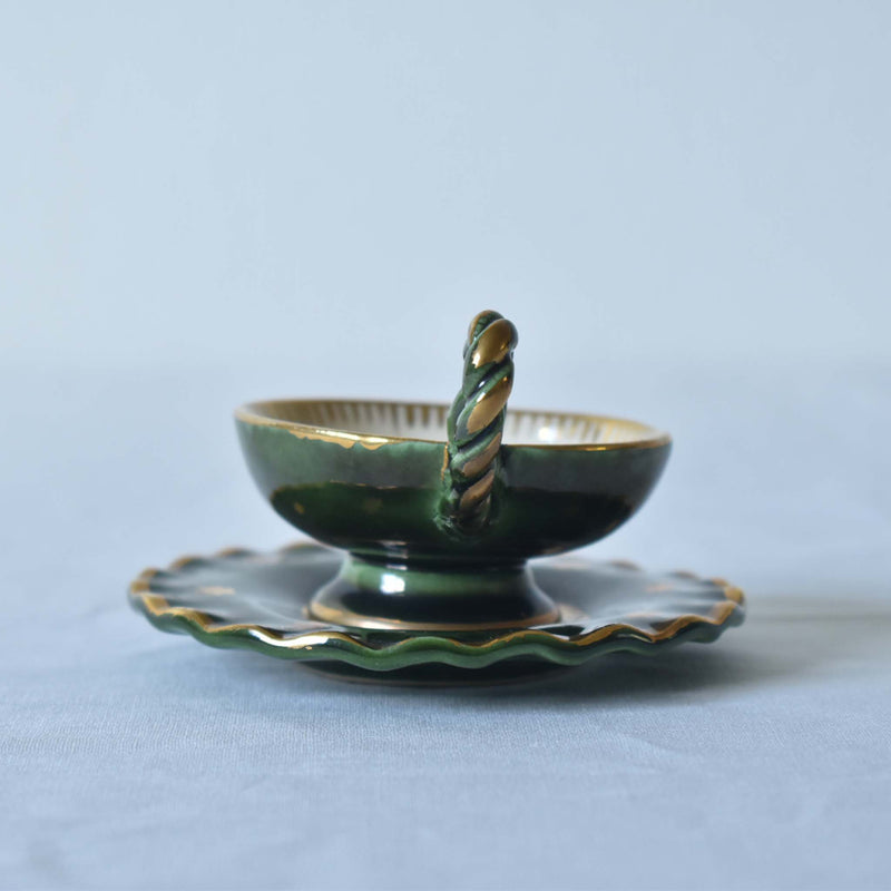 ア.ドラサンヴァル A.Dressinval ミニカップ＆ソーサー 3cm ダークグリーン