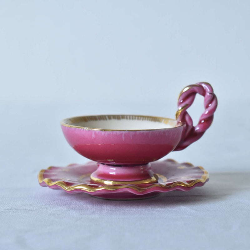 ア.ドラサンヴァル A.Dressinval ミニカップ＆ソーサー 3cm ピンク B