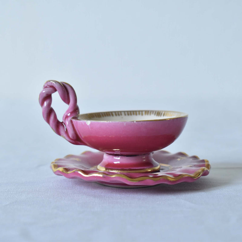 ア.ドラサンヴァル A.Dressinval ミニカップ＆ソーサー 3cm ピンク B