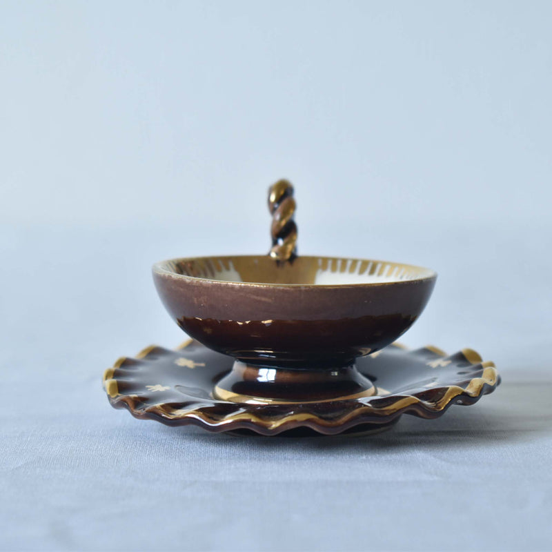 ア.ドラサンヴァル A.Dressinval ミニカップ＆ソーサー 3cm ブラウン