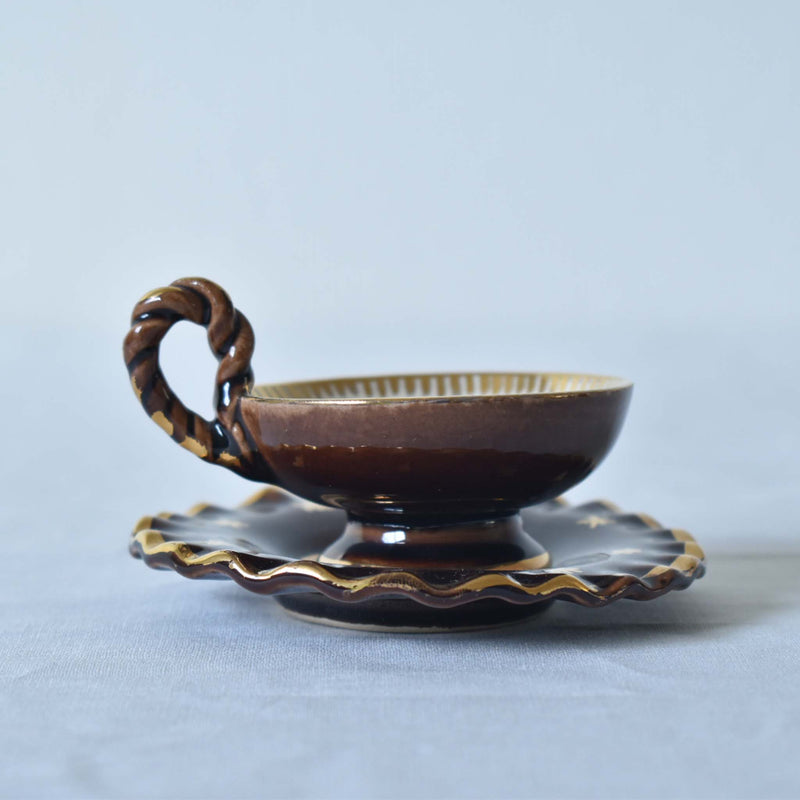 ア.ドラサンヴァル A.Dressinval ミニカップ＆ソーサー 3cm ブラウン