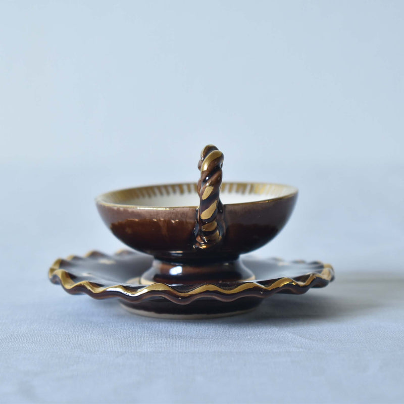 ア.ドラサンヴァル A.Dressinval ミニカップ＆ソーサー 3cm ブラウン