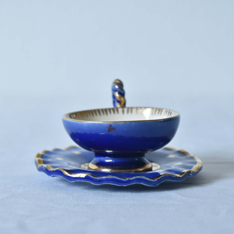 ア.ドラサンヴァル A.Dressinval ミニカップ＆ソーサー ヒイラギ ブルー