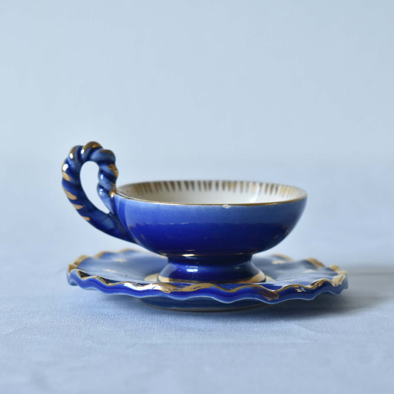 ア.ドラサンヴァル A.Dressinval ミニカップ＆ソーサー ヒイラギ ブルー