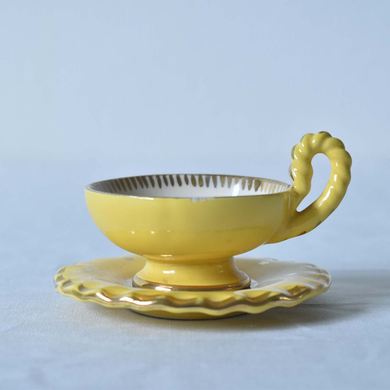 ア.ドラサンヴァル A.Dressinval ミニカップ＆ソーサー ヒイラギ イェロー