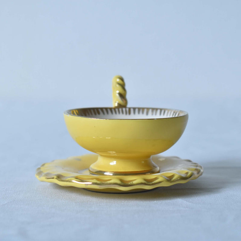ア.ドラサンヴァル A.Dressinval ミニカップ＆ソーサー ヒイラギ イェロー