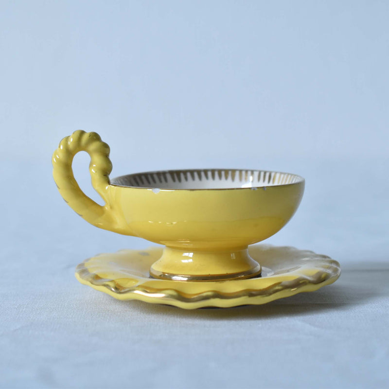 ア.ドラサンヴァル A.Dressinval ミニカップ＆ソーサー ヒイラギ イェロー