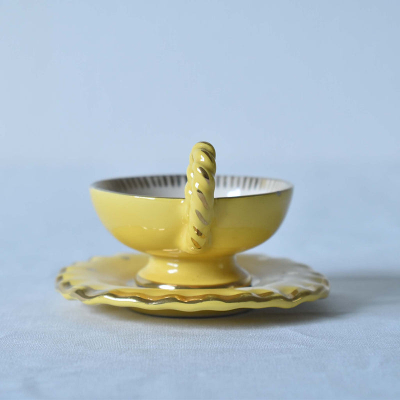 ア.ドラサンヴァル A.Dressinval ミニカップ＆ソーサー ヒイラギ イェロー