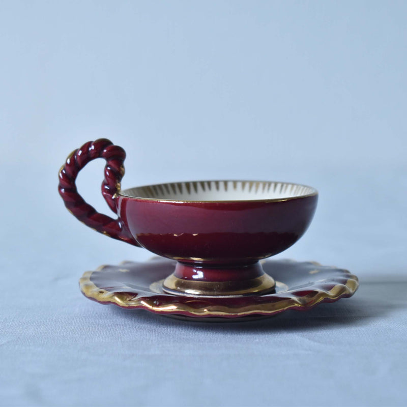 ア.ドラサンヴァル A.Dressinval ミニカップ＆ソーサー ヒイラギ レッド