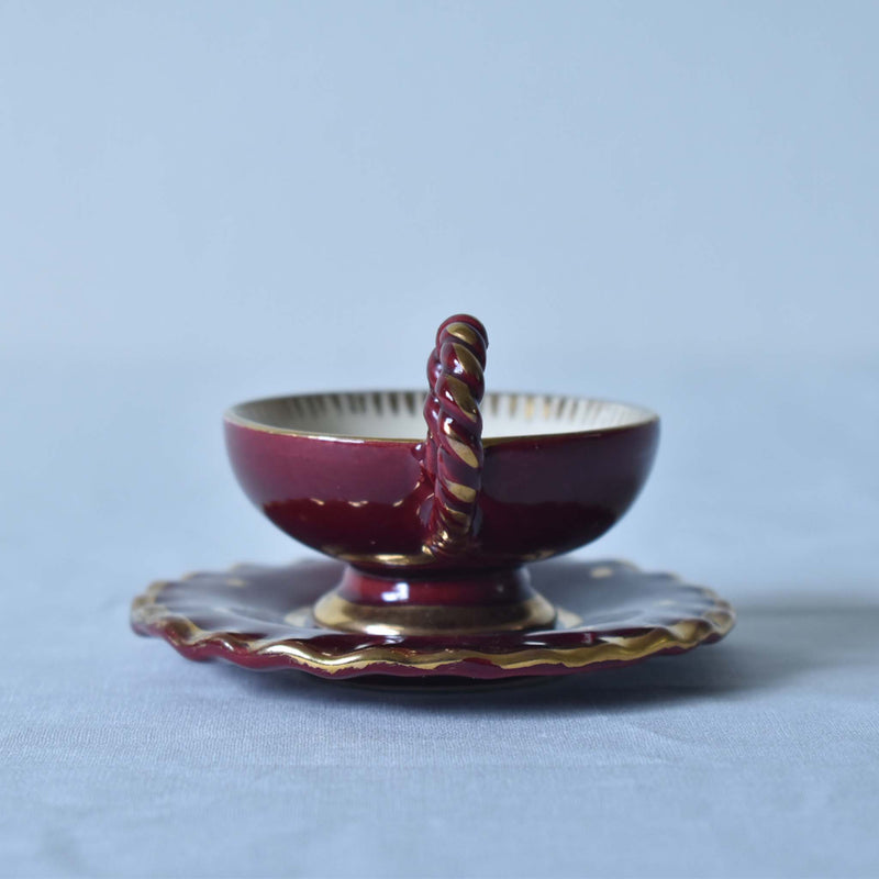 ア.ドラサンヴァル A.Dressinval ミニカップ＆ソーサー ヒイラギ レッド