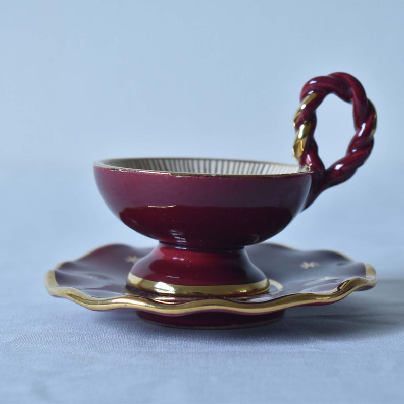 ア.ドラサンヴァル A.Dressinval ミニカップ＆ソーサー 4cm レッド