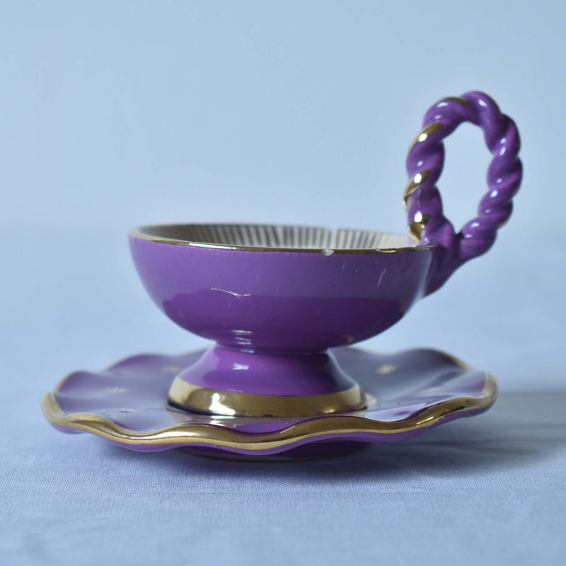 ア.ドラサンヴァル A.Dressinval ミニカップ＆ソーサー 4cm パープル