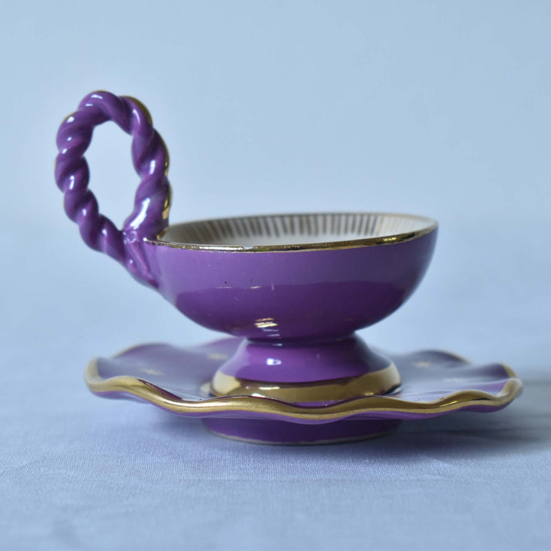 ア.ドラサンヴァル A.Dressinval ミニカップ＆ソーサー 4cm パープル