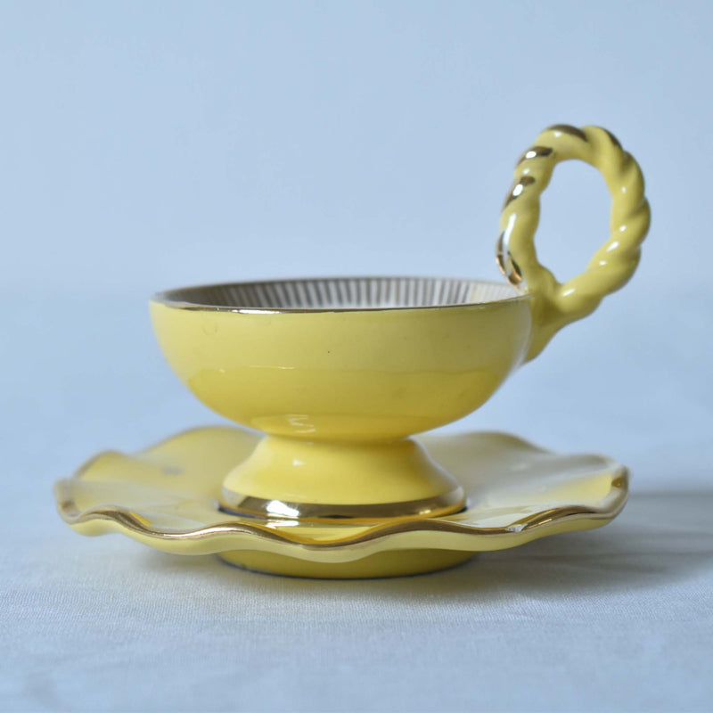 ア.ドラサンヴァル A.Dressinval ミニカップ＆ソーサー 4cm イェロー