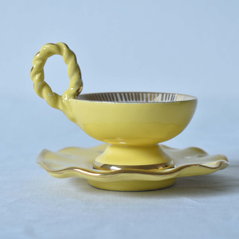 ア.ドラサンヴァル A.Dressinval ミニカップ＆ソーサー 4cm イェロー