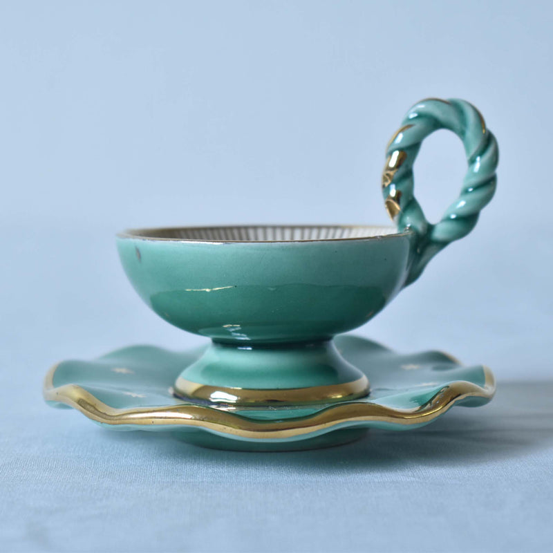 ア.ドラサンヴァル A.Dressinval ミニカップ＆ソーサー 4cm グリーン