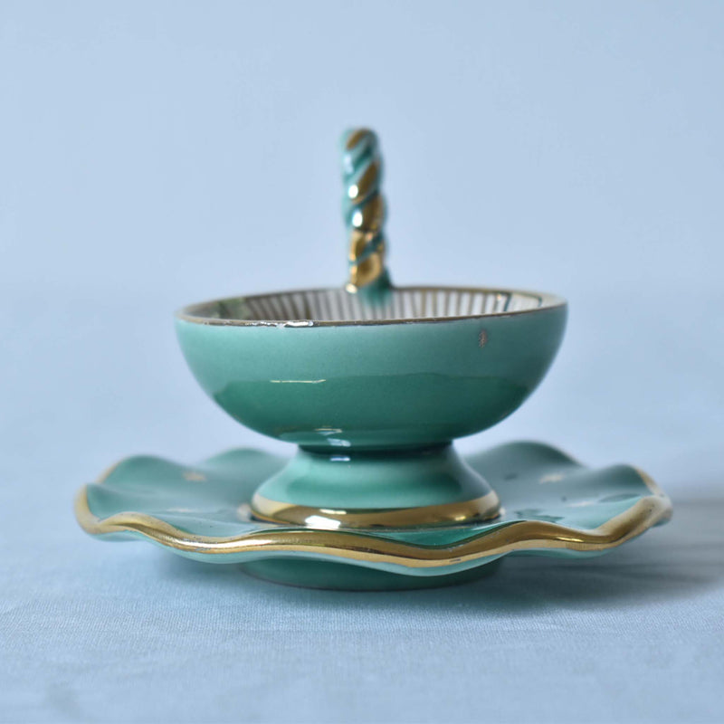 ア.ドラサンヴァル A.Dressinval ミニカップ＆ソーサー 4cm グリーン