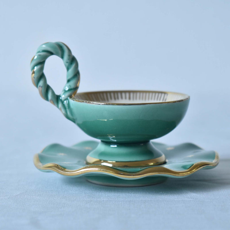 ア.ドラサンヴァル A.Dressinval ミニカップ＆ソーサー 4cm グリーン