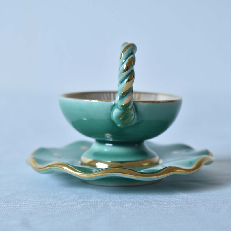 ア.ドラサンヴァル A.Dressinval ミニカップ＆ソーサー 4cm グリーン