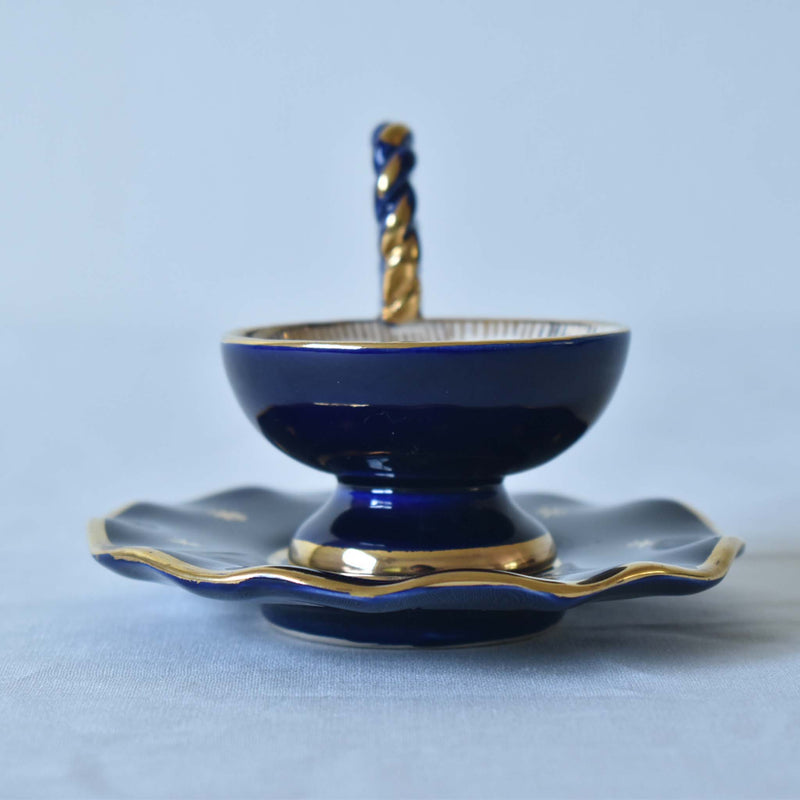 ア.ドラサンヴァル A.Dressinval ミニカップ＆ソーサー 4cm ブルー