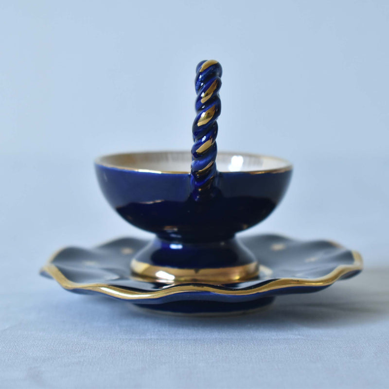 ア.ドラサンヴァル A.Dressinval ミニカップ＆ソーサー 4cm ブルー