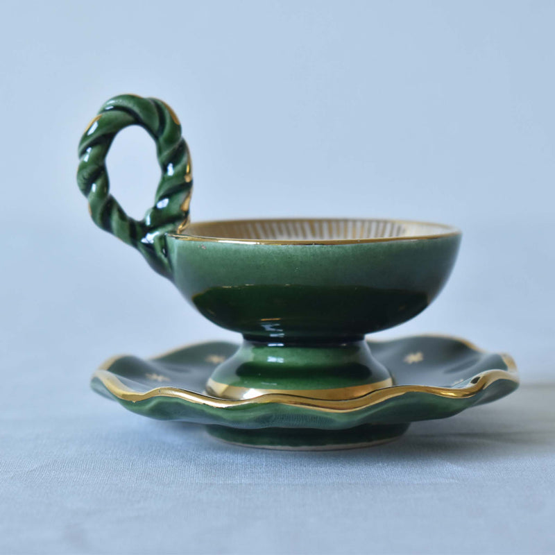 ア.ドラサンヴァル A.Dressinval ミニカップ＆ソーサー 4cm ダークグリーン