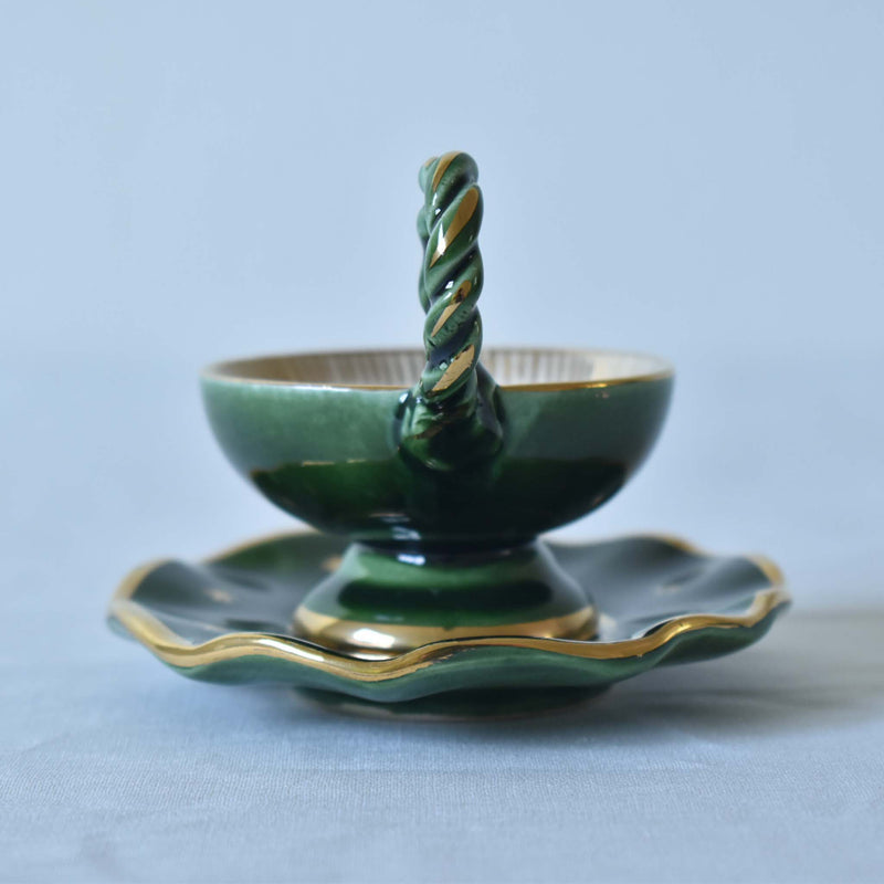 ア.ドラサンヴァル A.Dressinval ミニカップ＆ソーサー 4cm ダークグリーン