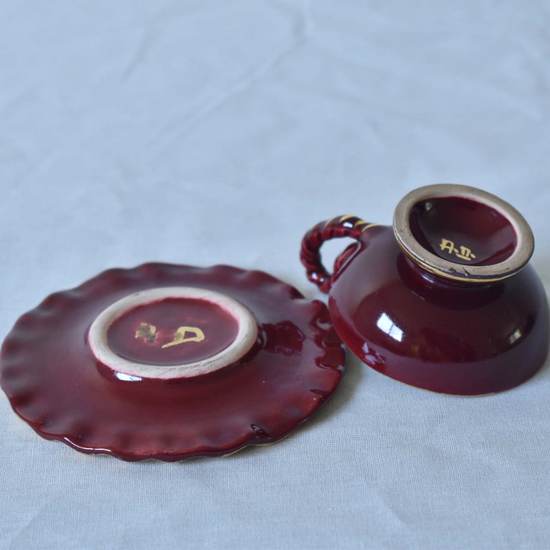 ア.ドラサンヴァル A.Dressinval ミニカップ＆ソーサー 3cm レッド