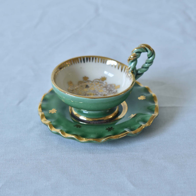 ア.ドラサンヴァル A.Dressinval ミニカップ＆ソーサー 3cm グリーン