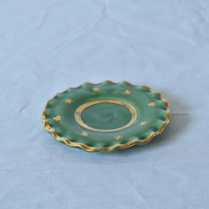 ア.ドラサンヴァル A.Dressinval ミニカップ＆ソーサー 3cm グリーン