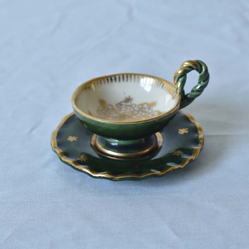 ア.ドラサンヴァル A.Dressinval ミニカップ＆ソーサー 3cm ダークグリーン