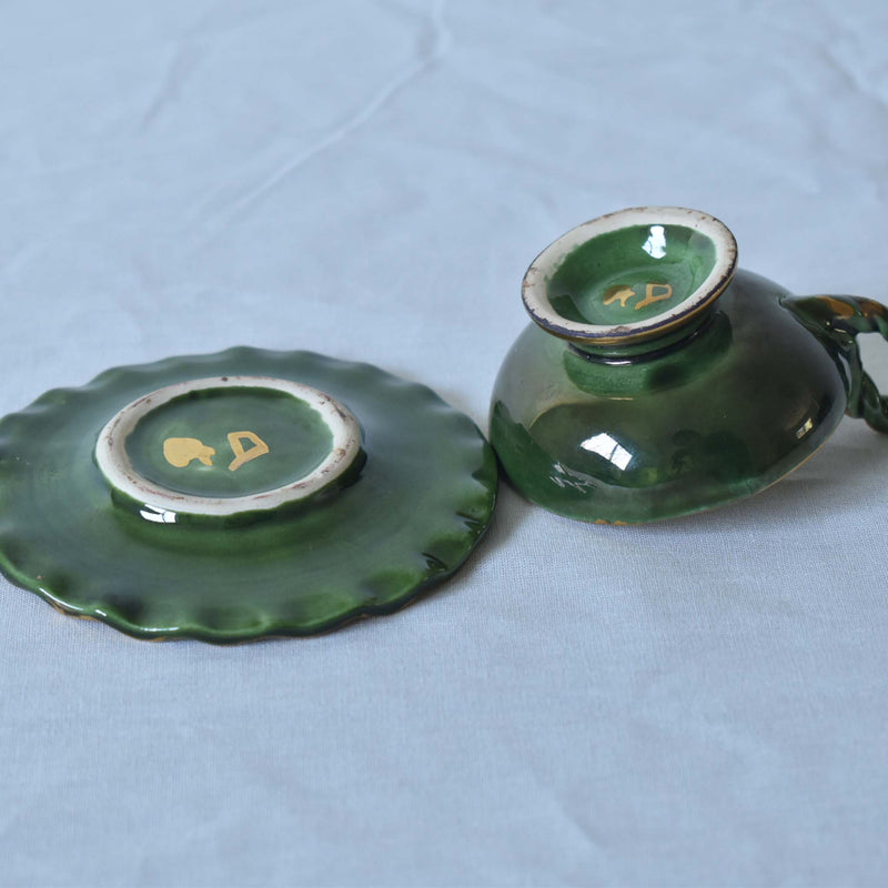 ア.ドラサンヴァル A.Dressinval ミニカップ＆ソーサー 3cm ダークグリーン