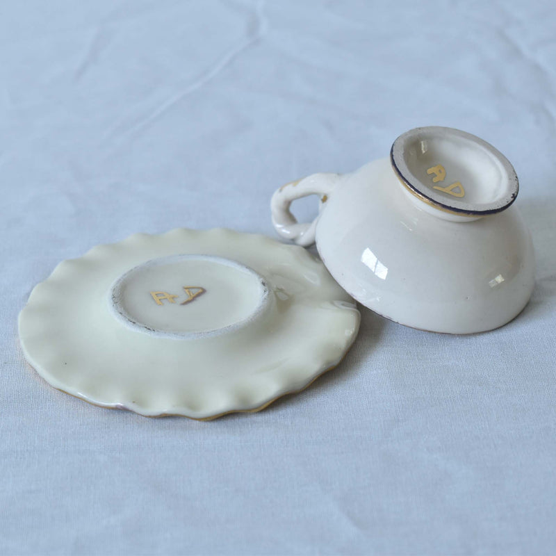 ア.ドラサンヴァル A.Dressinval ミニカップ＆ソーサー 3cm ホワイト