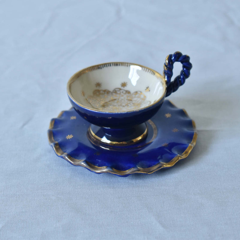 ア.ドラサンヴァル A.Dressinval ミニカップ＆ソーサー 3cm ブルー