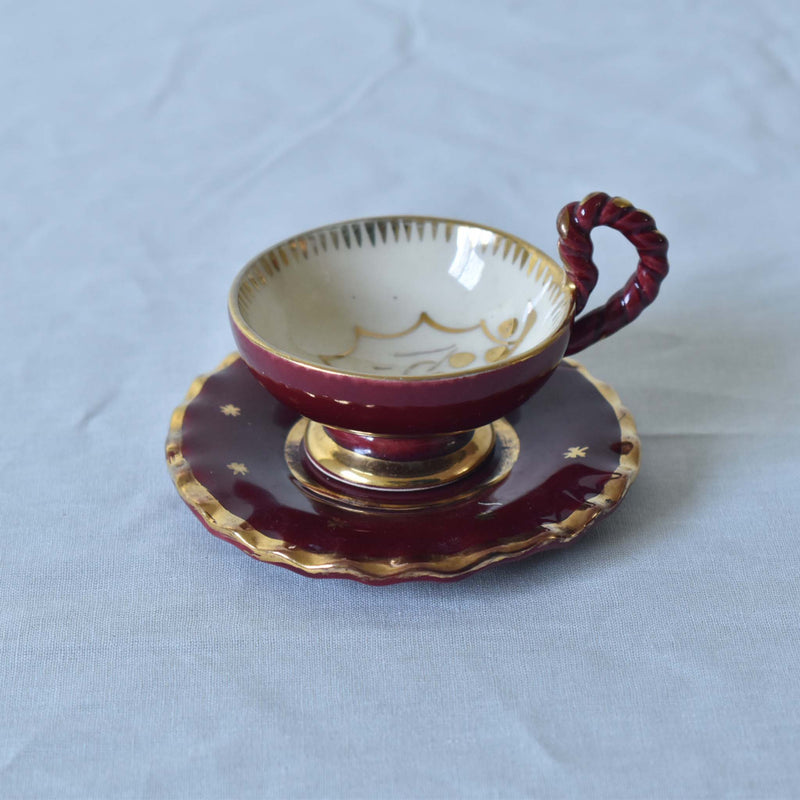 ア.ドラサンヴァル A.Dressinval ミニカップ＆ソーサー ヒイラギ レッド