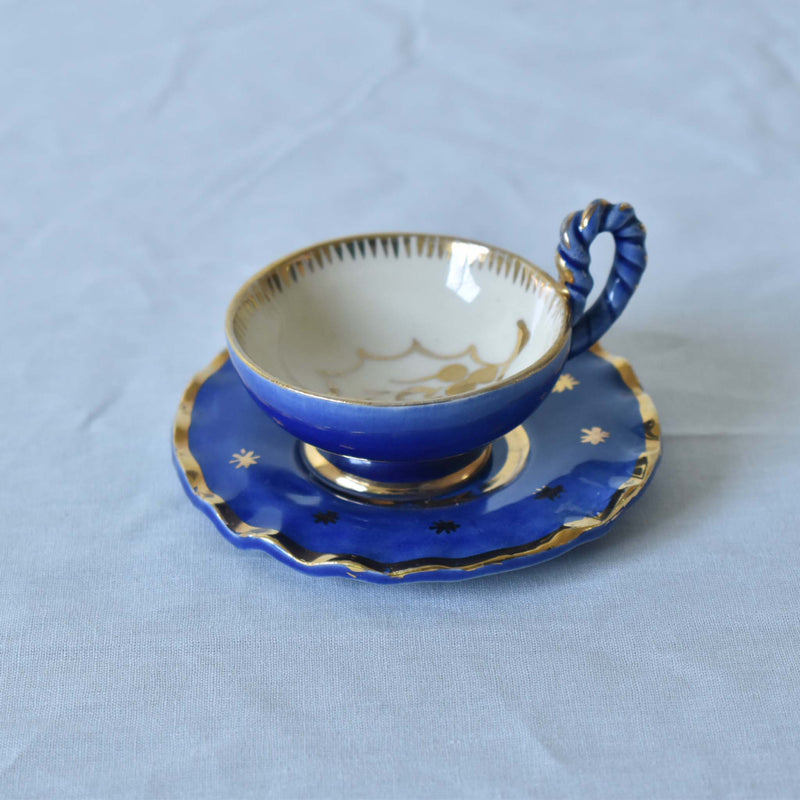 ア.ドラサンヴァル A.Dressinval ミニカップ＆ソーサー ヒイラギ ブルー