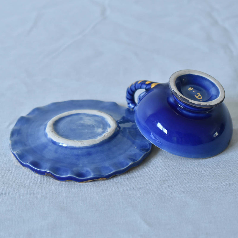 ア.ドラサンヴァル A.Dressinval ミニカップ＆ソーサー ヒイラギ ブルー