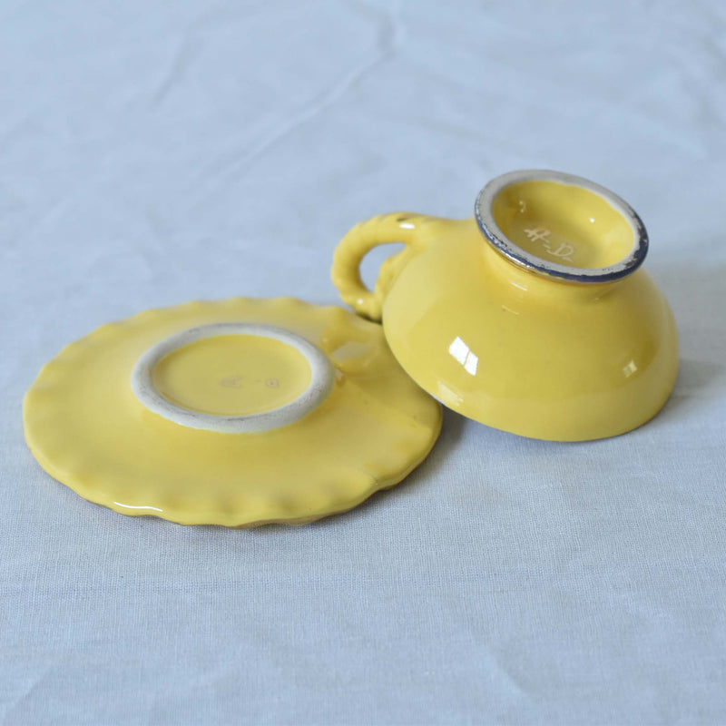 ア.ドラサンヴァル A.Dressinval ミニカップ＆ソーサー ヒイラギ イェロー