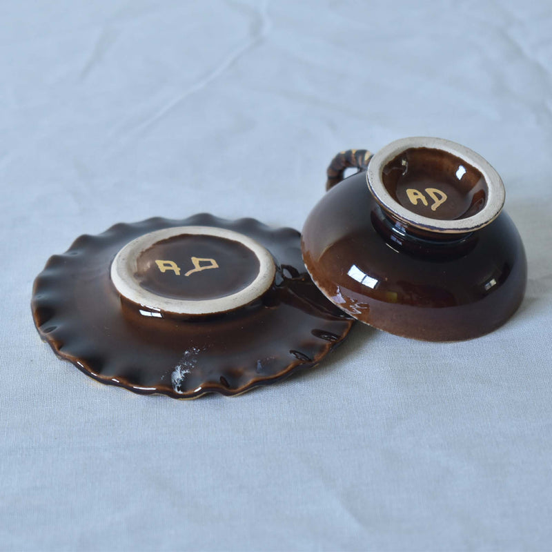 ア.ドラサンヴァル A.Dressinval ミニカップ＆ソーサー 3cm ブラウン