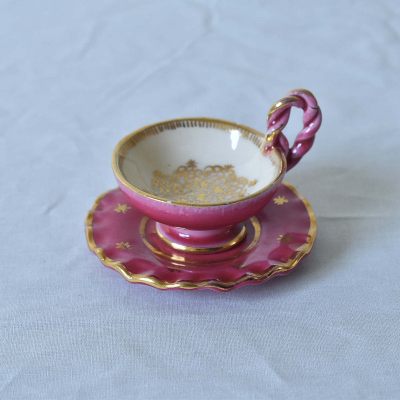 ア.ドラサンヴァル A.Dressinval ミニカップ＆ソーサー 3cm ピンク B