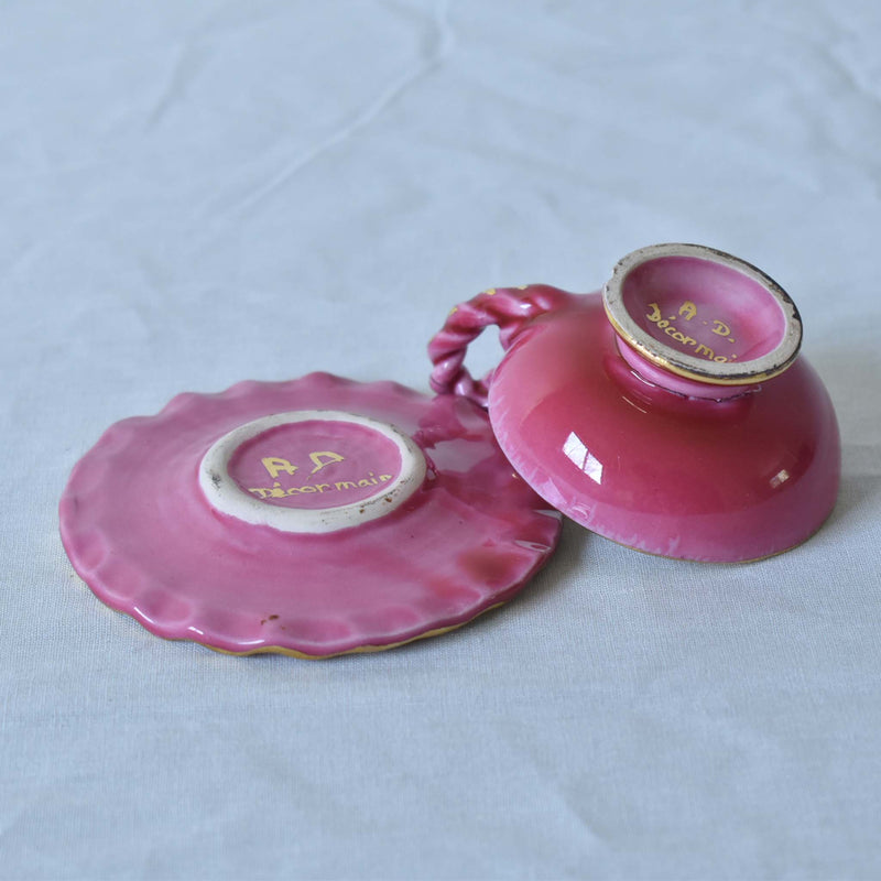 ア.ドラサンヴァル A.Dressinval ミニカップ＆ソーサー 3cm ピンク B